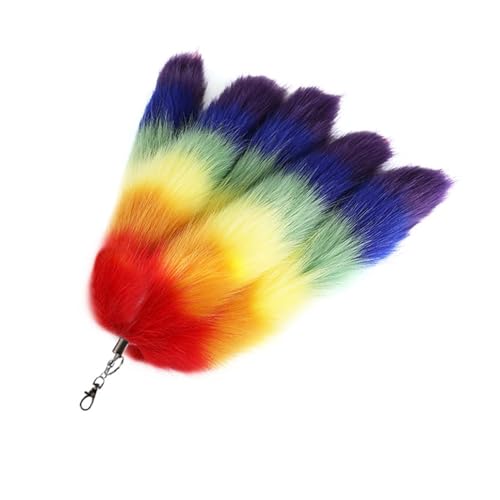 Porte-clés queue d'animal en peluche grigri de sac à main tendance fausse fourrure