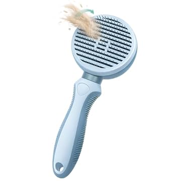 Rasqueadeira Autolimpante Prática para Cães e Gatos PETYC Emborrachada Petshop Premium (Azul)