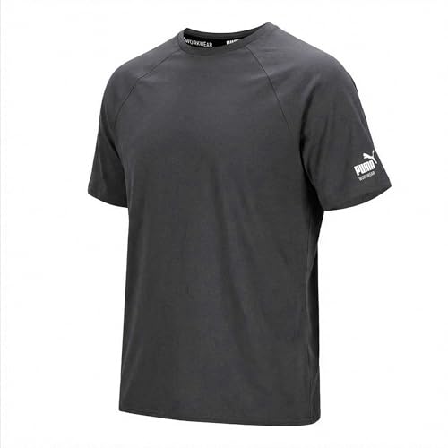 PUMA Workwear Herren Shirt aus 100% Baumwolle - Strapazierfähiges und atmungsaktives Gewebe - Bequeme Passform - Rundhalsausschnitt - T-Shirt für Handwerk Logistik und Werkstatt - Anthrazit - XL