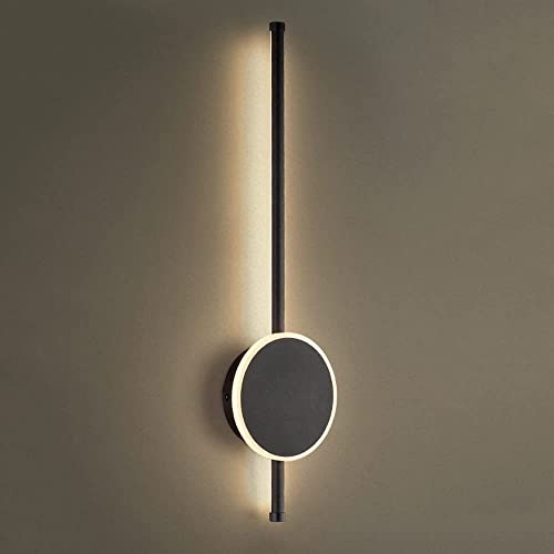 Aplique de pared LED minimalista negro y dorado para el dormitorio