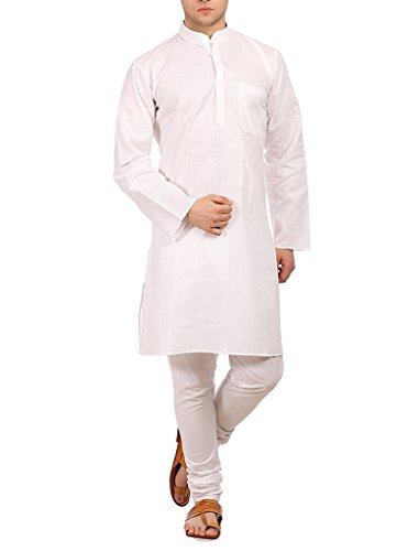 Kurta blanco de lino cómodo para hombre traje tradicional churidar 40