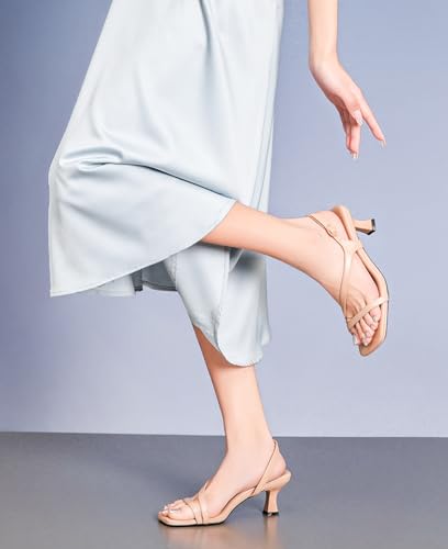 DADAWEN Women's Dressy Strappy Low Kitten Heel Square Open Toe Sandals Buckle Strap Summer Dress Shoes Pumps for Party Wedding Dance Evening3