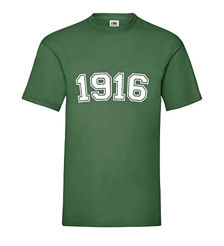 T-shirt pour homme vert bouteille XXXL en coton confortable coupe droite 1916
