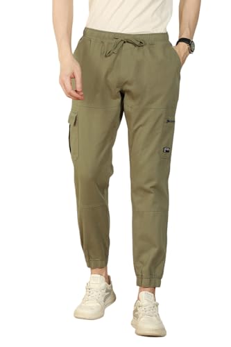 Image of Dennis Lingo Men's | Solid | Mid Rise | Relaxed Fit | Cargo Joggers