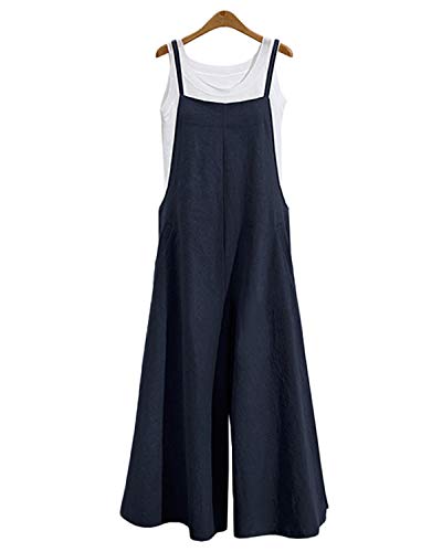 Vonda - Salopette estiva, casual, con gambe larghe, per donna A-Navy XXXL