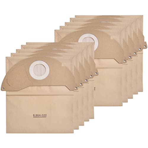 Leadaybetter 10 unidades Bolsas para Kärcher 6.904-322.0 WD2 Premium Aspiradora Filterbeutel Papierfilterbeutel para Kärcher A2004 WD 2.200 Paper Filter Bags