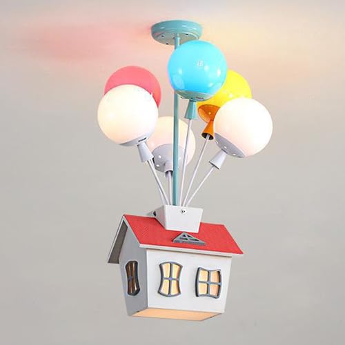 Lustre spoutnik chambre bébé veilleuse montgolfière givrée D16.5 H3TF5J