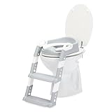 Fillikid Toilettentrainer Exklusiv | Toilettensitz mit Treppe für Kinder ab 24 Monaten | Höhenverstellbar, rutschfest & klappbar | Mit Haltegriffen & weichem Sitzpolster | Toilettentrainer