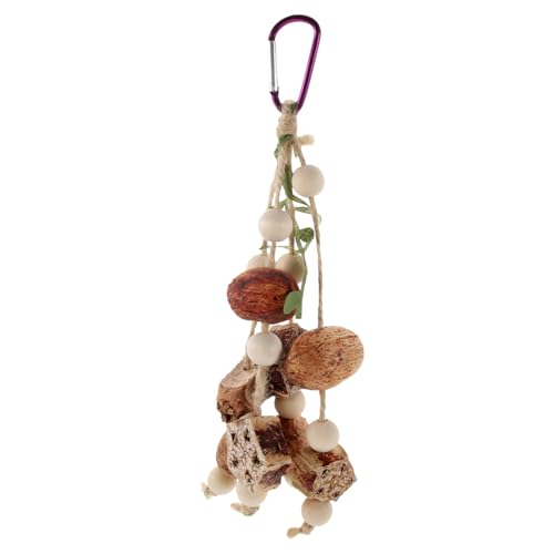 Abaodam Natural Wooden Bird Foraging Hanging Chewing Plaything for Parakeets Cockatiels and Lovebirds Durable Easy to Install Fun Design for Bird Cages