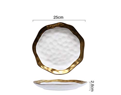 Aeelb Ceramic Western Food, Phnom Penh Breakfast Plate, Dessert Plate Salad Plate,10 Inch