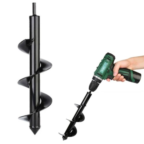 Broca Espiral para Perfurador de Solo, 25cm x 8cm, Aço Resistente, para Jardim e Plantio