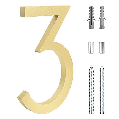 Numéro de porte 3 moderne flottant 15cm pour signalisation boîte aux lettres