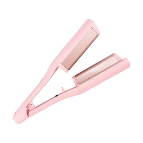 SUNZWO French Wave Curling Iron – Hair Waver Crimper - Hair Curler,Deep Waver Curling Iron, Anti-Scald, Quick & Easy Suitable for Long/Short Hair,Gifts for Women & Teens, Travel-Friendly（Pink 32mm）