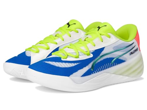 PUMA Hoops X Polar Express All Pro Nitro en color blanco y amarillo talla 7.5