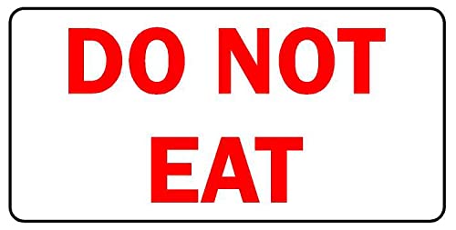 Food warning label do not eat sign 60mm x 30mm - Self adhesive sticker (120)