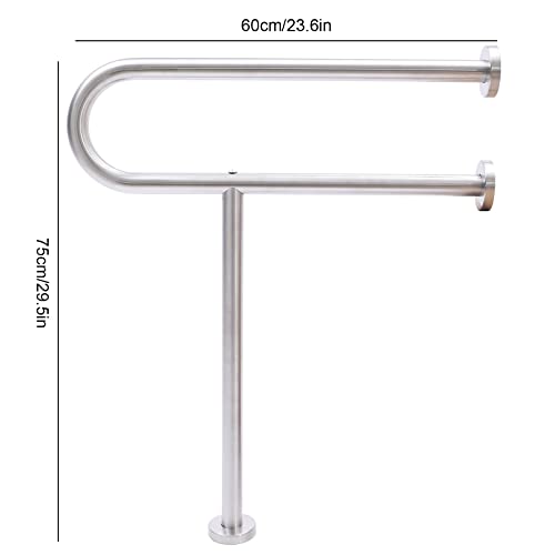Barre d'appui en acier inoxydable anti-glisse toilette 75 kg - 3