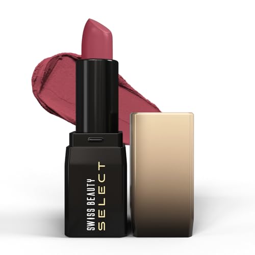 Image of Swiss Beauty Select Dare To Matte Creamy Lipstick | with Velvety matte finish | Long Lasting Stay | with Vitamin E | Shade- Aura Pink, 3.8g |