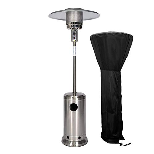 Preisvergleich Produktbild YAOJP 13KW Edelstahl-Terrassenheizung, Garten-Gas-Terrassenheizung, stehende Terrassenheizung mit kostenloser wetterfester Abdeckung