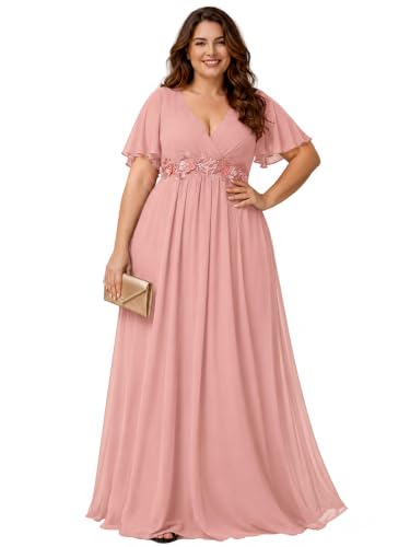 Image of Ever-Pretty Plus Women's Chiffon Plus Size Formal Mother of Bride Dresses