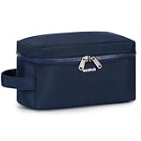 ECOHUB Neceser Hombre de Viaje, Impermeable Bolsa de Aseo, Bolsa Aseo con Separación Seco Húmedo, Neceser Organizador, Patente Pendiente(Azul Oscuro-1)