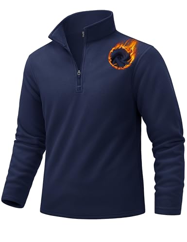 TACVASEN Men's Sweatshirt Quarter Zip Pullover Thermal Winter Fleece Sweater Casual Golf Shirts for...