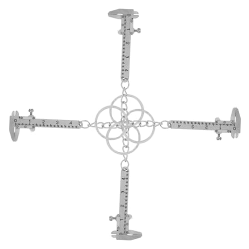 FONDOTIN 4個 ミニチュア定規ゲージ ポケットバーニアキャリパー キーチェーン付き 携帯便利 精密測定ツール 多機能深さ計測用 大人向け