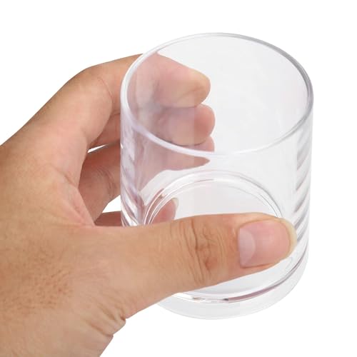 Cyrank 2 Vasos Para Beber, Vaso Acrílico Transparente De 200 Ml, Vasos De Plástico Reutilizables, Vasos Redondos Para Cerveza, Vasos Acrílicos Irrompibles Para Beber(Clear)