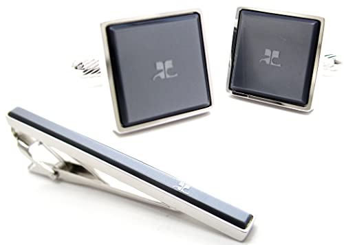 クレージュ(courreges) クリアグレイカフス＆タイバーセット(カフスボタン/カフリンクス)