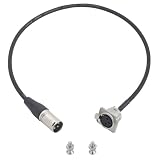 PENGLIN 1 cavo passante, 60 cm, XLR femmina a maschio, tipo D XLR a 3 poli, adattatore di montaggio per scatole, campi patch, scatole da pavimento, installazioni rack