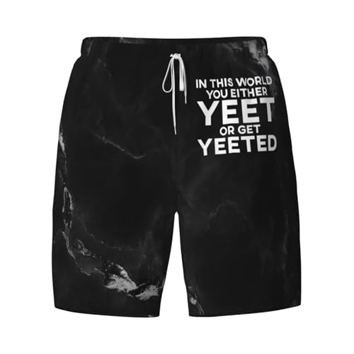 Breathable Men's Swim You Either Yeet Or Get Yeeted Shorts with Adjustable Waist3