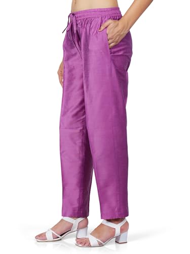 Image of Trouser Pants for Women,Stylish Trousers for Woman for Kurti Relaxed & Regular Straight fit Palazzo,Ethnic Bottom Formal Pants for Women Office wear Casual & Daily Use