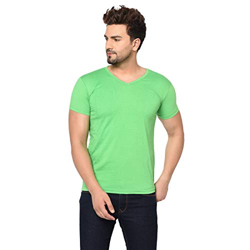 Image of Men's Cotton Blend Half Sleeve V Neck Tshirt
