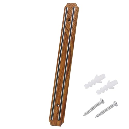 Estante Magnético Para Cortadores – Tira Portacuchillos Montada En La Pared De 55 Cm | Barra Magnética De Madera Para Cuchillos | Organizador De Utensilios De Cocina Que Ahorra Espacio | Potente Tira