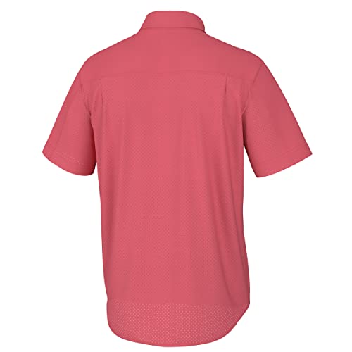 Image of HUK Men's Tide Point Kc Scott Original Artwork Short Sleeve Shirt, Fishing Button Down
