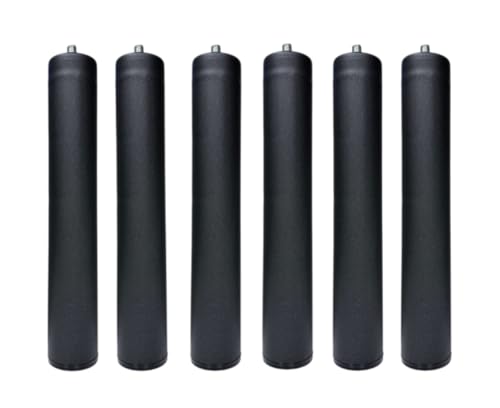 MOBILIARIOCLICHI Patas para somier o Base tapizada, cilindricas en Metal, Disponibles en Pack de 4 y 6 Unidades (Negro, 6 Uni. 30 cm)