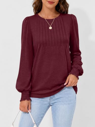 Image of AUTOMET Womens Long Sleeve Shirts Fall Blouses Tops Business Casual Outfits