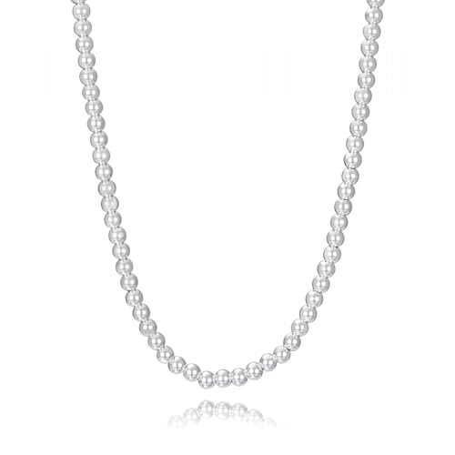 Viceroy Collar Mujer 14319C01000 – Acero Chapado en Plata 999 con Diseño de Bolas, 38+5 cm, Colección Laura Escanes