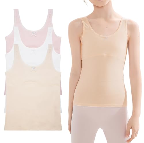 Image of Maeau - Girls' Underwear Vests Summer Tank Top Cropped Kids Undershirts Children Sleeveless Camisoles Yoga Gym Sports Training Bras Spaghetti Strap