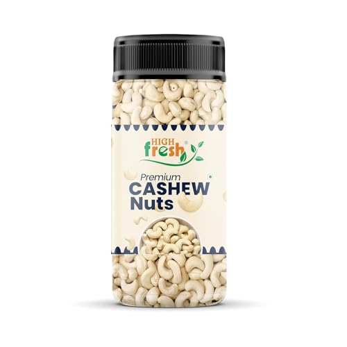Image of HighFresh Premium Cashew Nuts 500 GM | Dry Fruits and Nuts Cashews | 100% Unpolished | Crunchy & Fresh | Rich In Protein, Magnesium & Phosphorus - Jar Pack