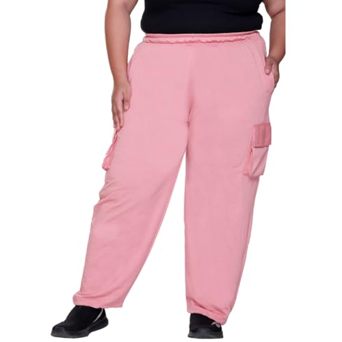 Image of White Moon Plus Size Women's 4 Pocket Cargo Joggers for Gym - Comfortable Track Pants for Women, Cotton Jogger, Ideal Track Pants for Women, Cargo Joggers for Everyday Wear (Pack of 2)