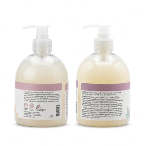 Image of Ginger Lily Farms Botanicals Hand Soap, 16.9oz /6pk, Whispering Rose