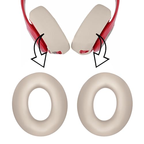 Coussinets Beats Studio 3 Adhiper en silicone blanc cassé lavables