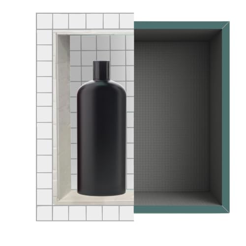 Tile Ready Niche, Shower Shelf for Inside Shower, Niche Insert Tile Ready, Prefab Waterproof Foam, Small Bathroom Remodel, Accessories Not Included, Square, 14x14 Inches