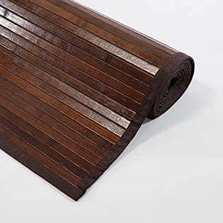 Floor Carpet/Bamboo Carpet/Bedside Mat/Carpet for Hall (6x2ft, Dark Brown)