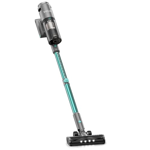 31X3KrECH3L KOHE Akku-Staubsauger 400W, Kabelloser Staubsauger 30 KPa, Bis zu 45 Minuten Autonomie, Akkusauger Kabellos mit 6 x 2200 mAh Akku