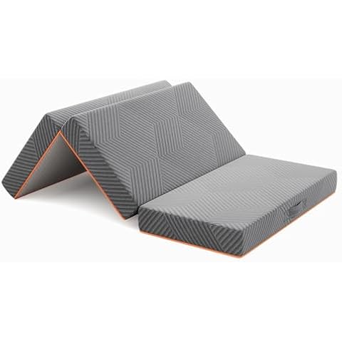 Vesgantti Folding Mattress Small Single Size 75x190cm, 10CM Gel Memory Foam Foldable Mattress Tri-fold Cover