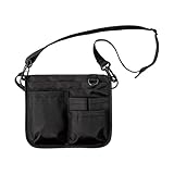 ナースバッグ ナースポーチ ブラック 黒 ショルダーバッグ 2WAY仕様 肩掛け 腰掛け オーガナイザー ポケット 収納 シンプル 無地 医療 看護師 病院 ウエストポーチ サコッシュ マツヨシ 松吉医科器械