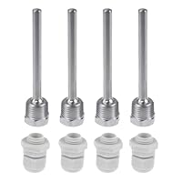 4 Stk 1/2 Zoll Tauchhülsen,8×100mm Edelstahl tauchhülse,G1/2 Zoll Gewinde für Temperatursensor,304 Tauchhülsen,Edelstahl Tauchhülsen,Schutzrohr für Temperaturfühler,Tauchhülse Thermowell,Thermowell