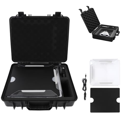 Hard Case for Mini Dish Kit, Travel Case with DC Car Charger Cable, Satellite Carrying Bag, Accessories Storage Case for Adapter, Power Cables