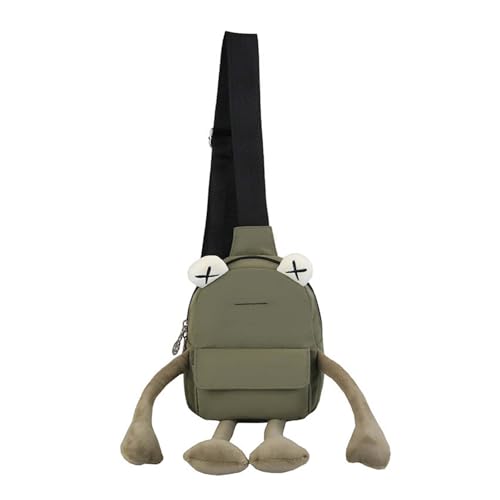 Cute Frog Crossbody Bag Unique Sling Shoulder Bag Backpack One Strap Messenger Plush Daypack